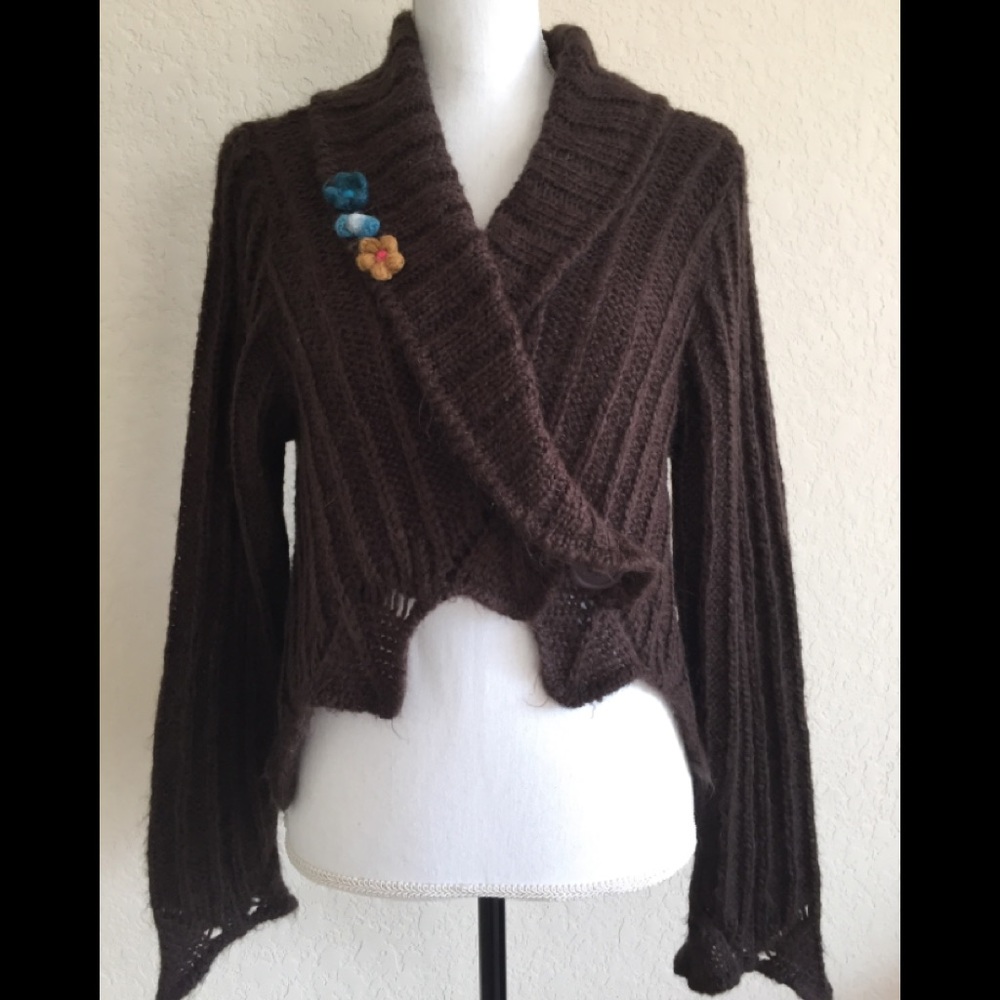 Mysterious Italian wrap style cardigan